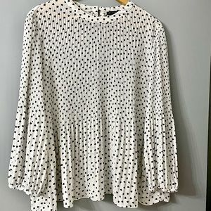 Black and White Hearted Blouse